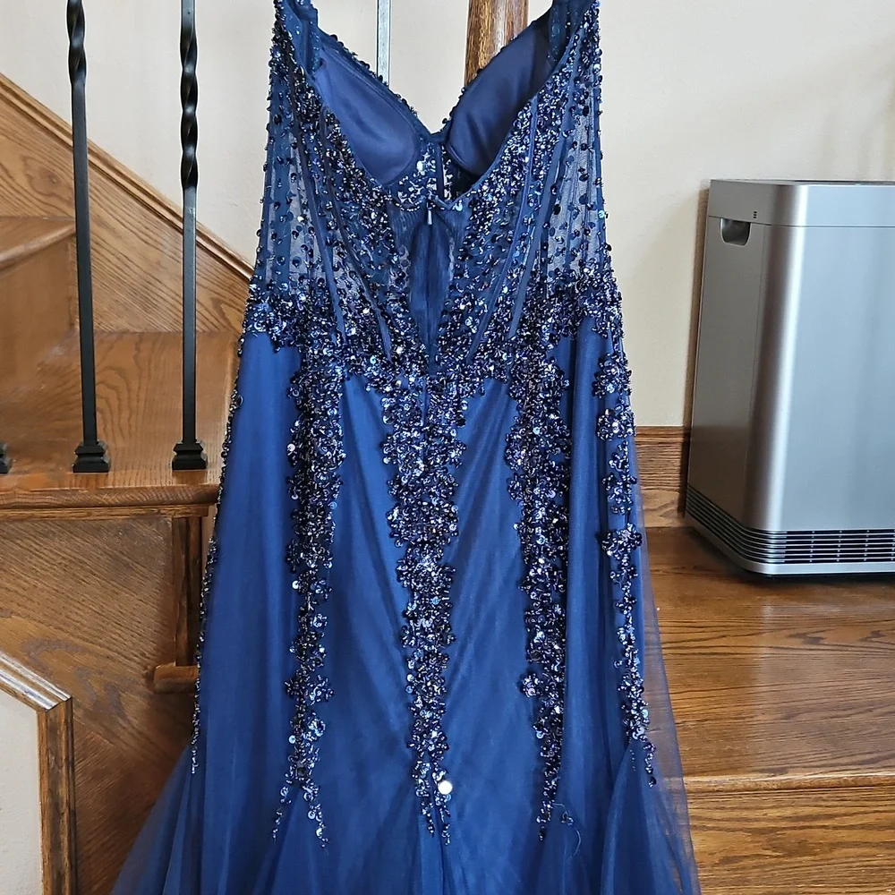 Jovani Royal Blue Formal Mermaid Dress - Picture 7 of 12